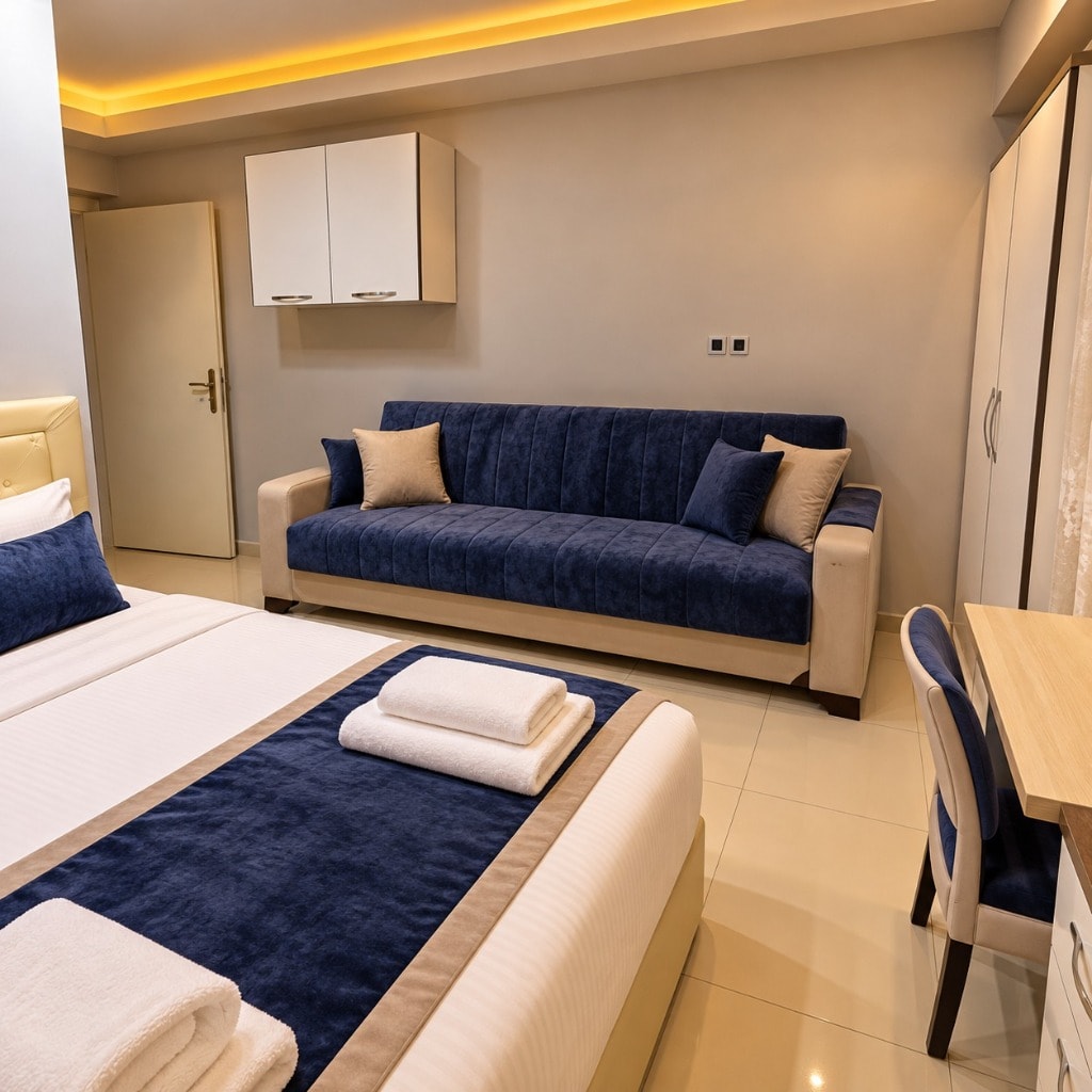 PiAR Süit Otel Lüks Süit Yatak Odası ve Yaşam Alanı